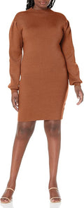 Caracilia Turtleneck Long Sleeve Knit Bodycon Mini Dress - Sleek