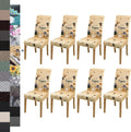 Modern Dining Chair Cover Set of 8, Geometric Coffee Life Style