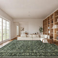 Vintage Washable Rug for Living Room, Non Slip Floral Carpet