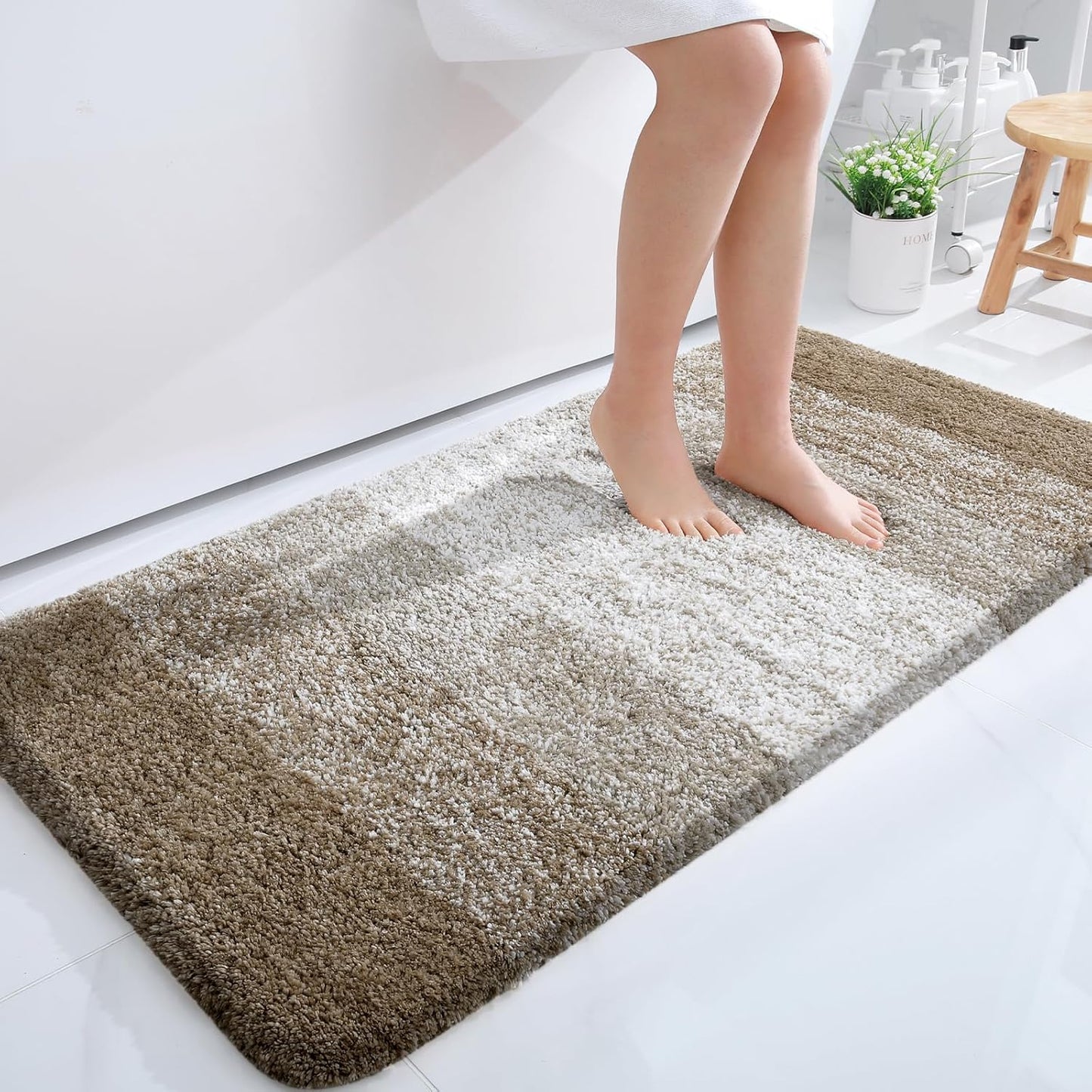 OLANLY Bathroom Runner Rugs - Extra Soft Microfiber Bath Mats