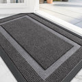 Front Door Mat 47x17 Dark Grey - Waterproof Low Profile Doormat