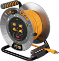 50ft Cord Reel Metal Cable Drum - Retractable Extension Reel