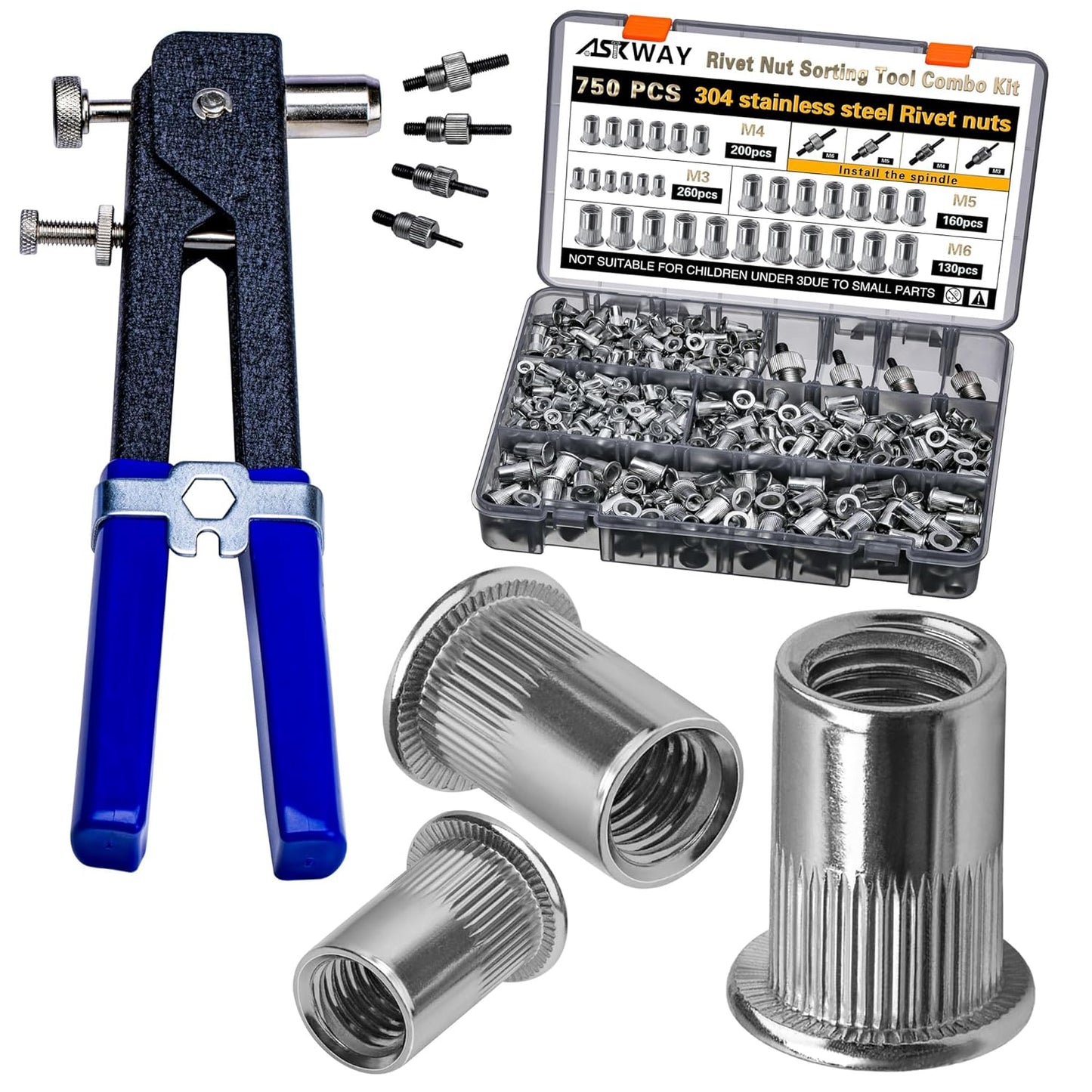 Stainless Steel Rivet Nut Tool Kit for Various Applications