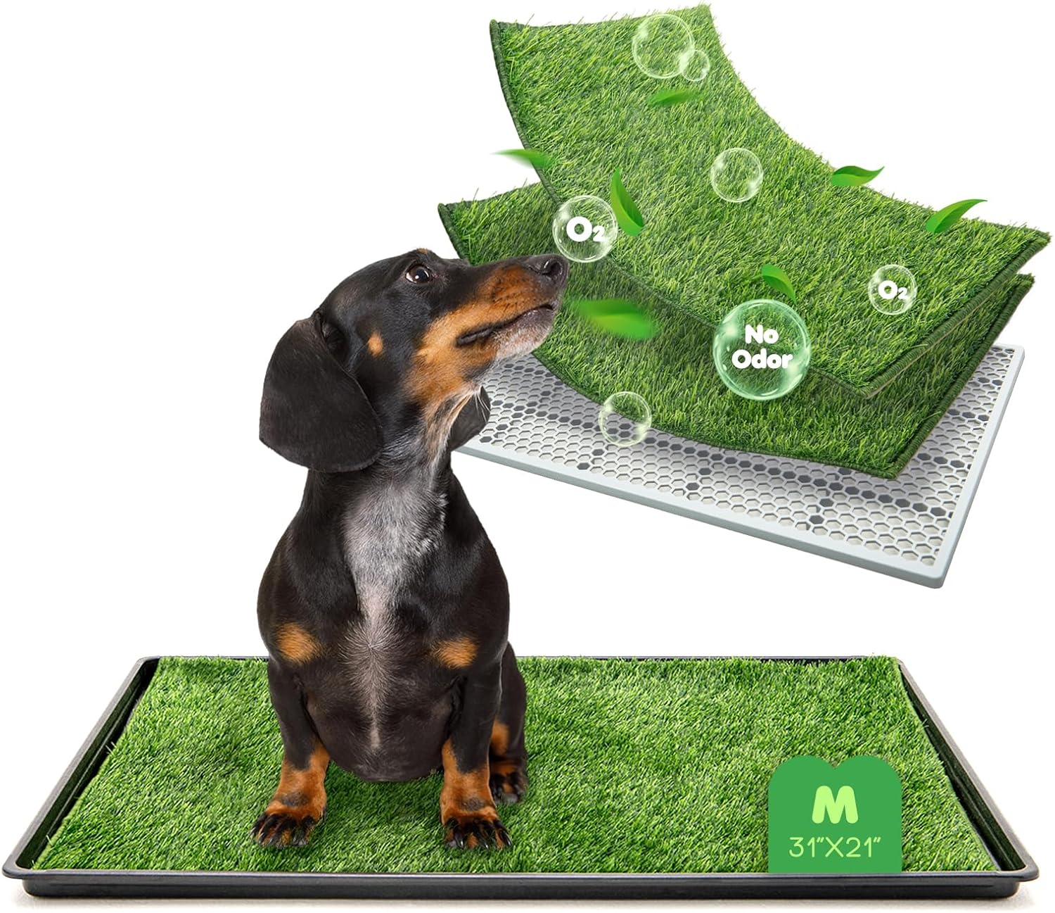 Dog Grass Pad with Tray for Indoor Potty Training and More
