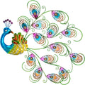 Peacock Metal Wall Art 20in x 19in - Handcrafted Outdoor Wall