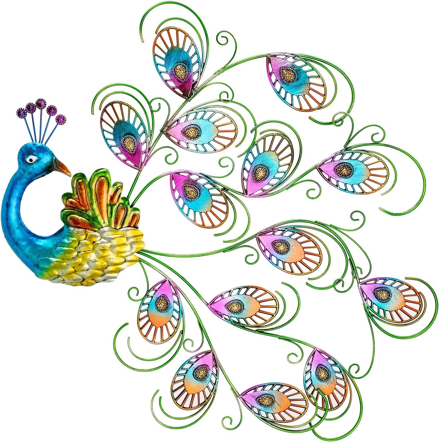 Stunning Metal Wall Art Decor Featuring Exquisite Peacock Design