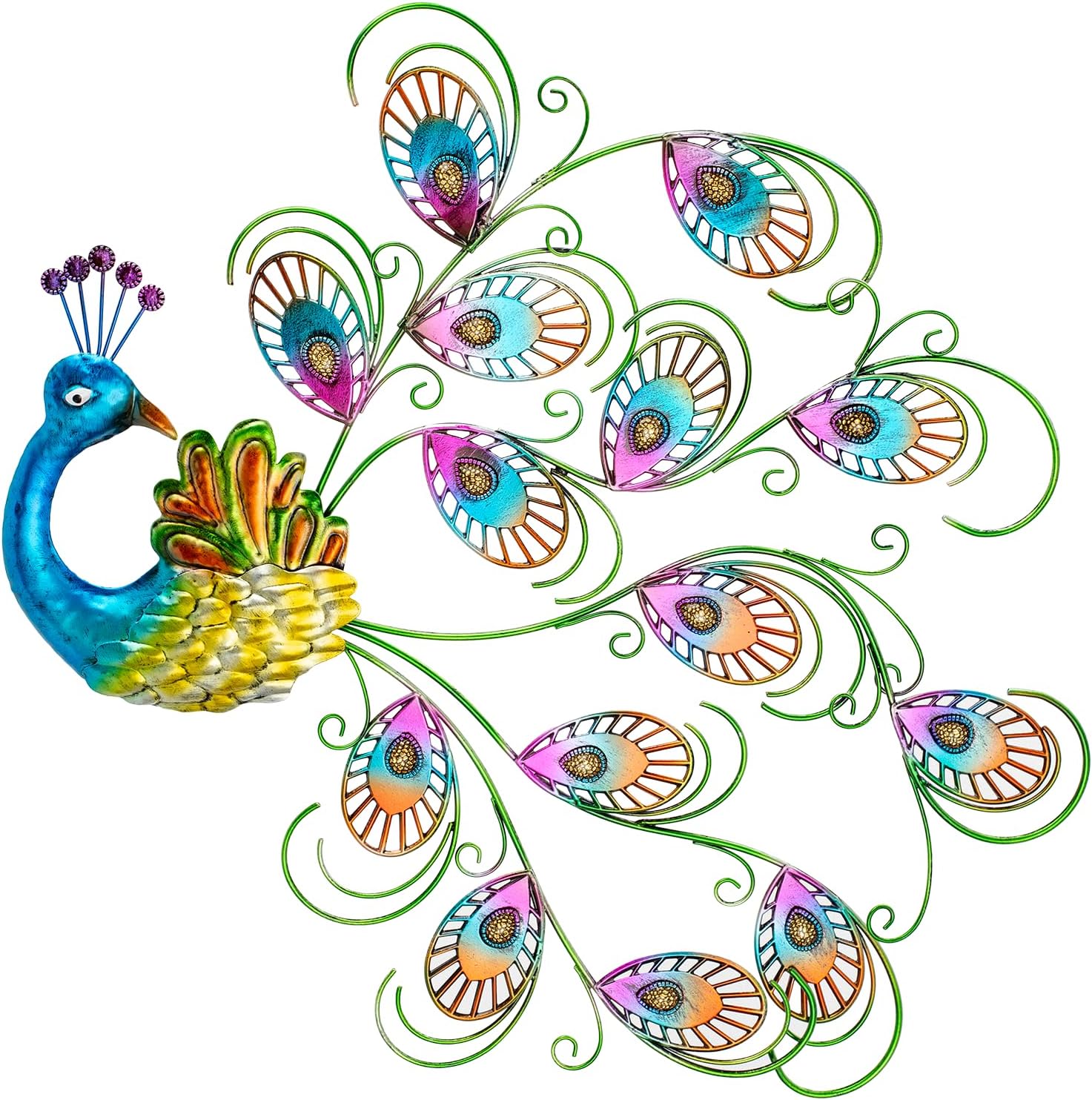 Stunning Metal Wall Art Decor Featuring Exquisite Peacock Design