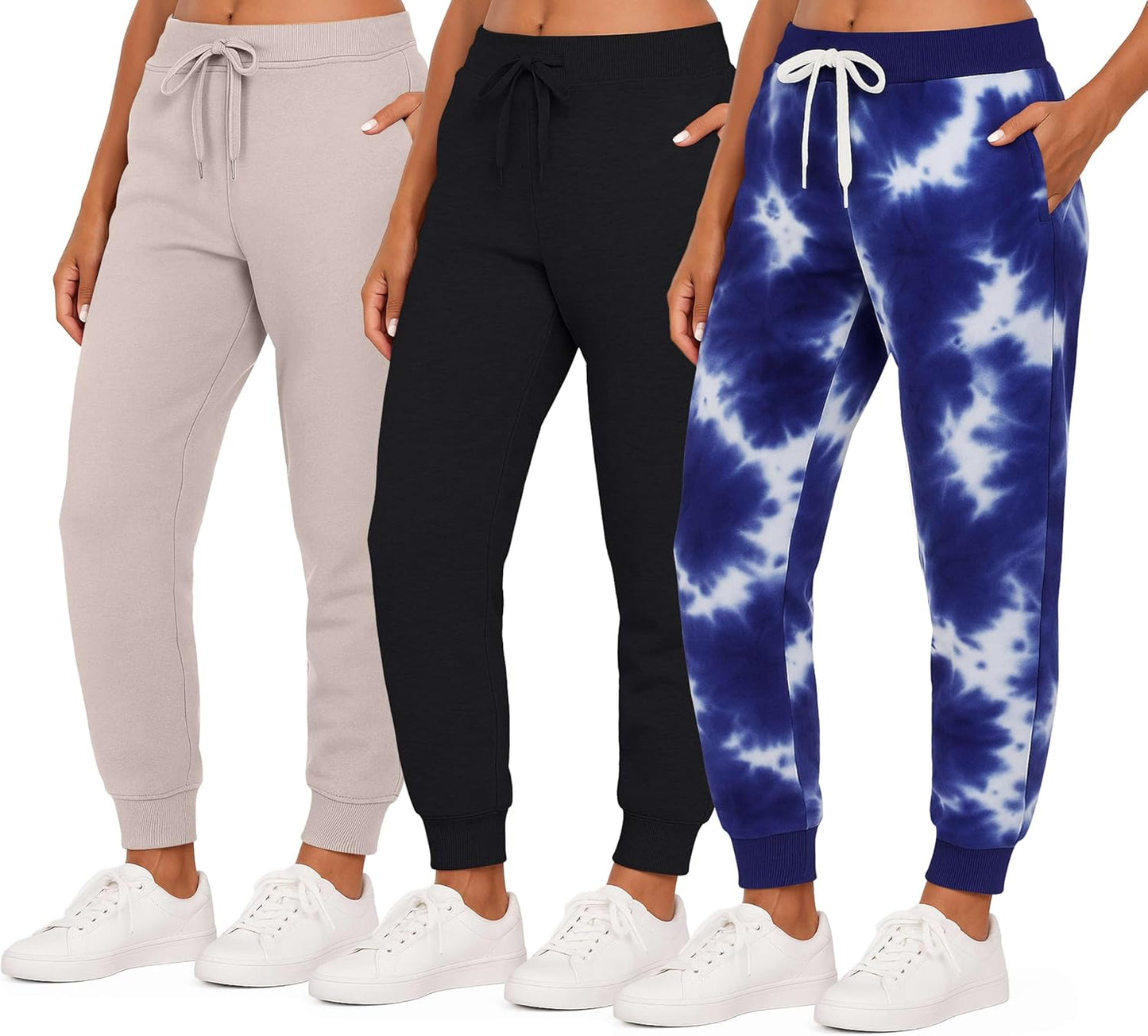 Women's Ultra-Soft Fleece Joggers: Cozy 3 Pack for All Sizes