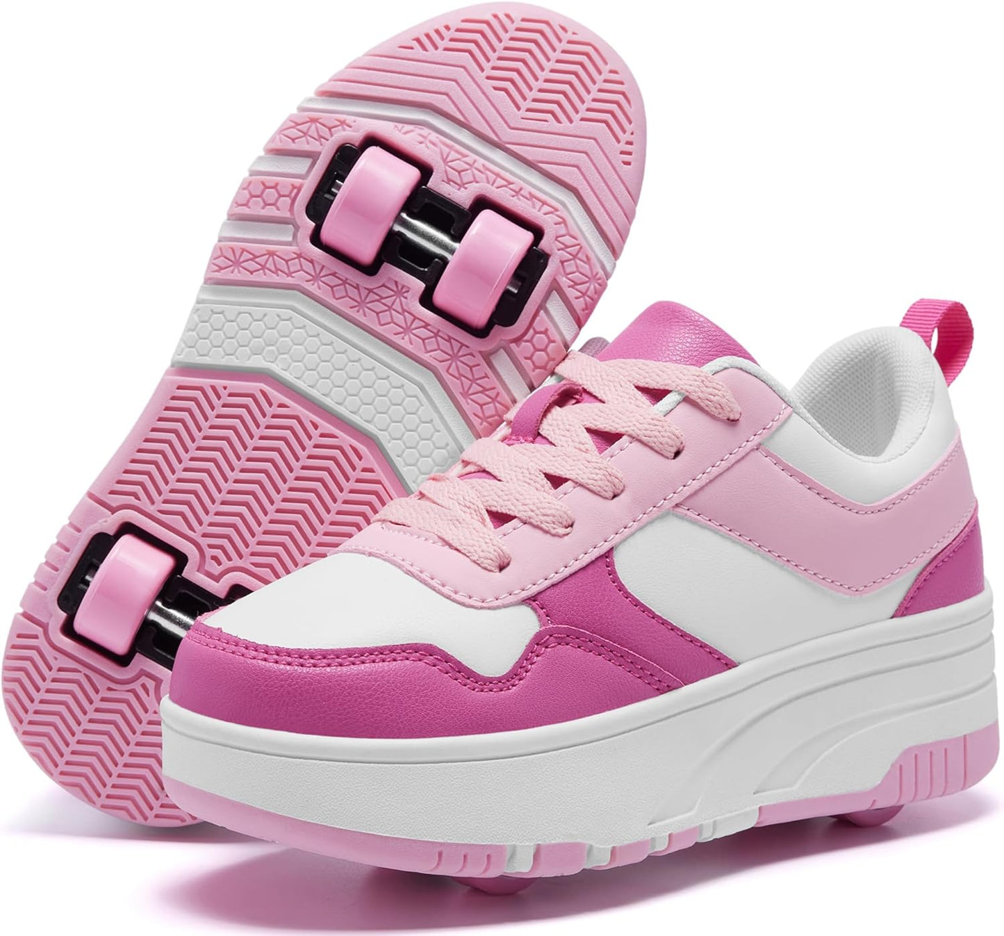 Roller Skate Shoes for Kids Girls Boys Detachable Wheeled Sneakers