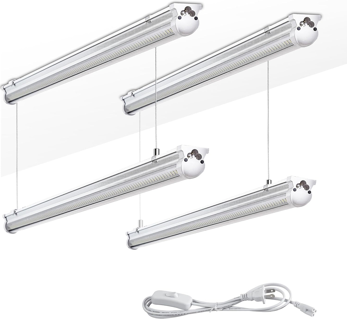 4Pack 4FT LED Shop Lights for Garage, Bright 7500LM Lighting