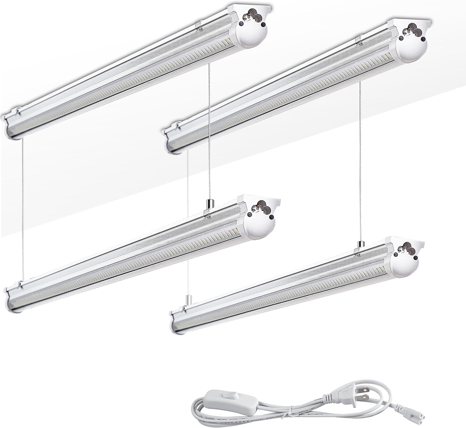 4Pack 4FT LED Shop Lights for Garage, Bright 7500LM Lighting