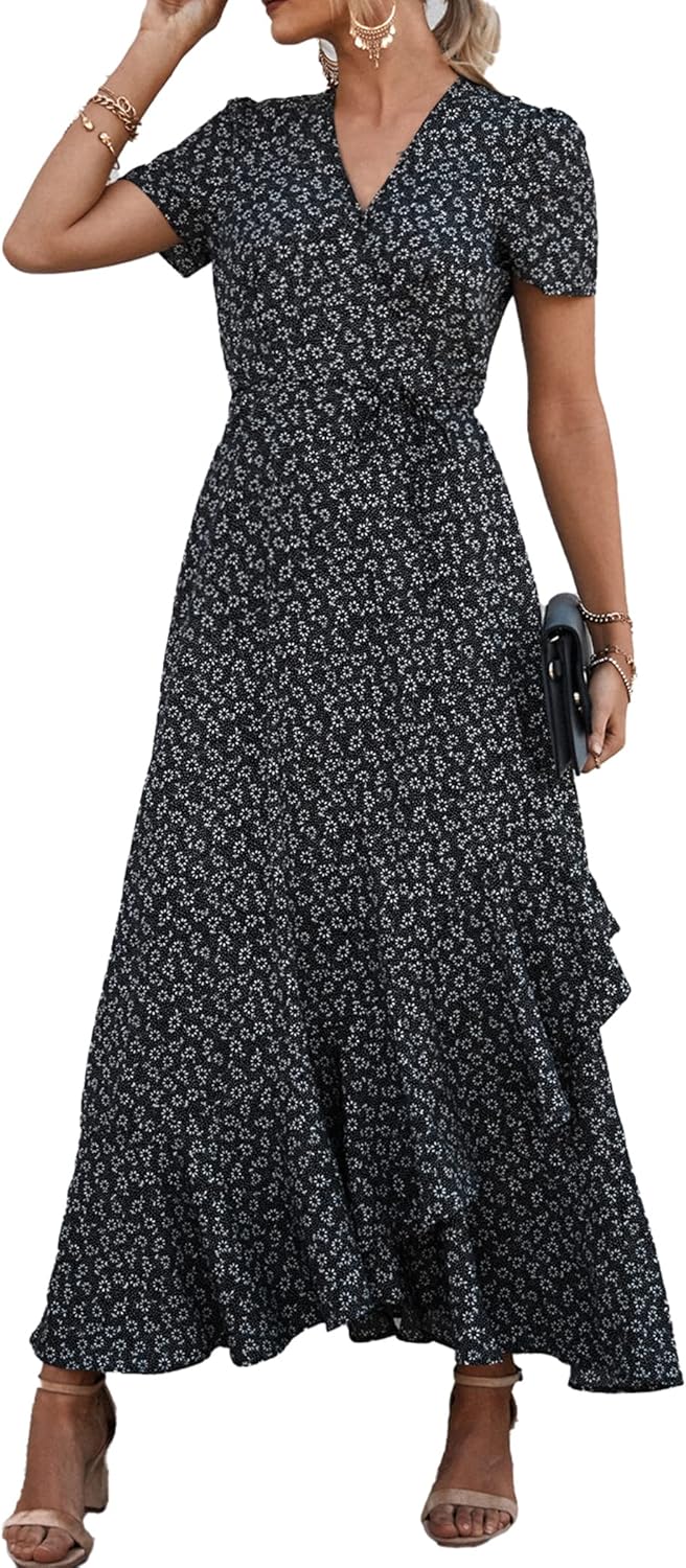 Floral Boho Maxi Dress for Women - Summer Casual Style
