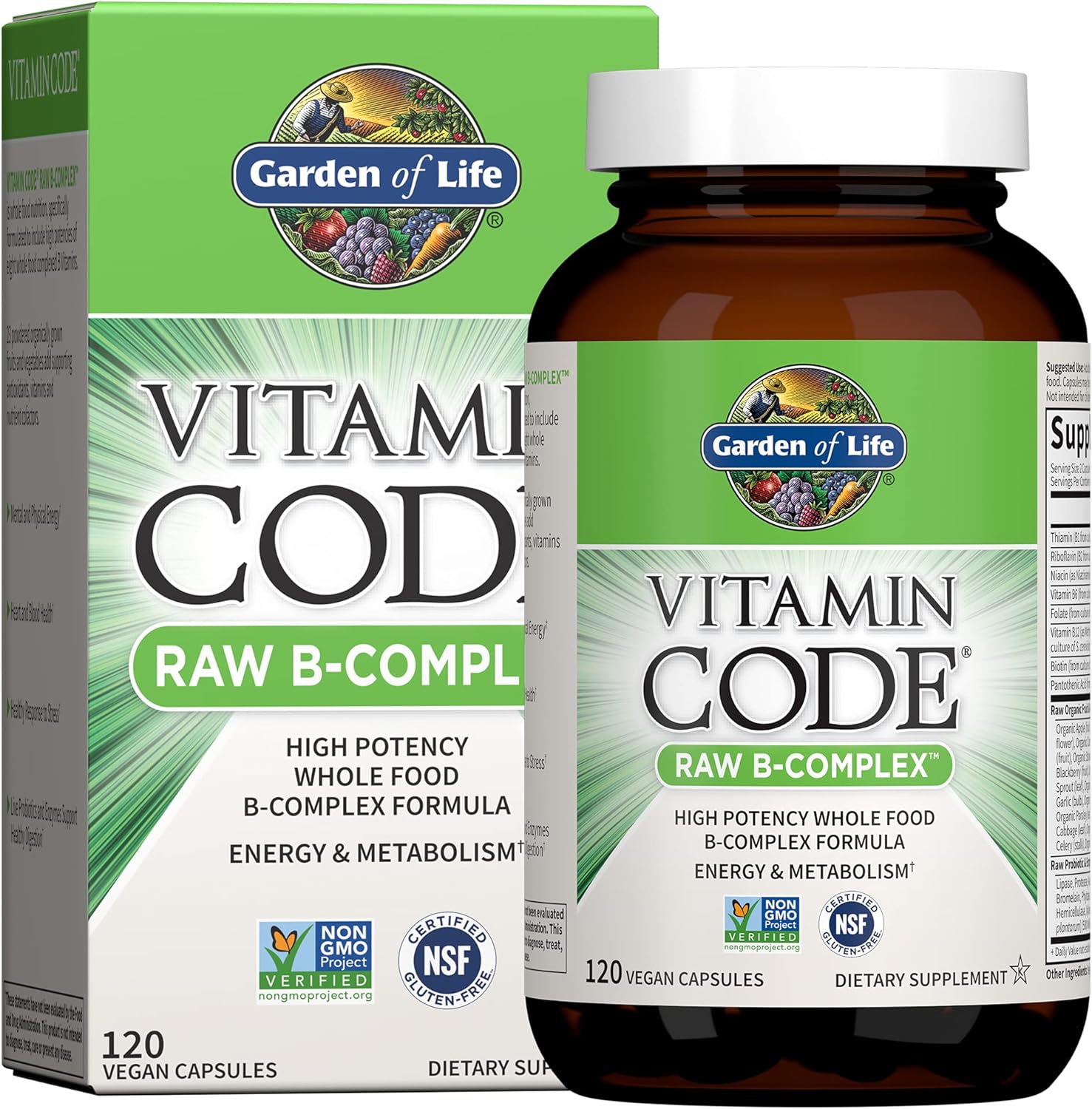 Garden of Life Vitamin B Complex for Energy & Metabolism Support