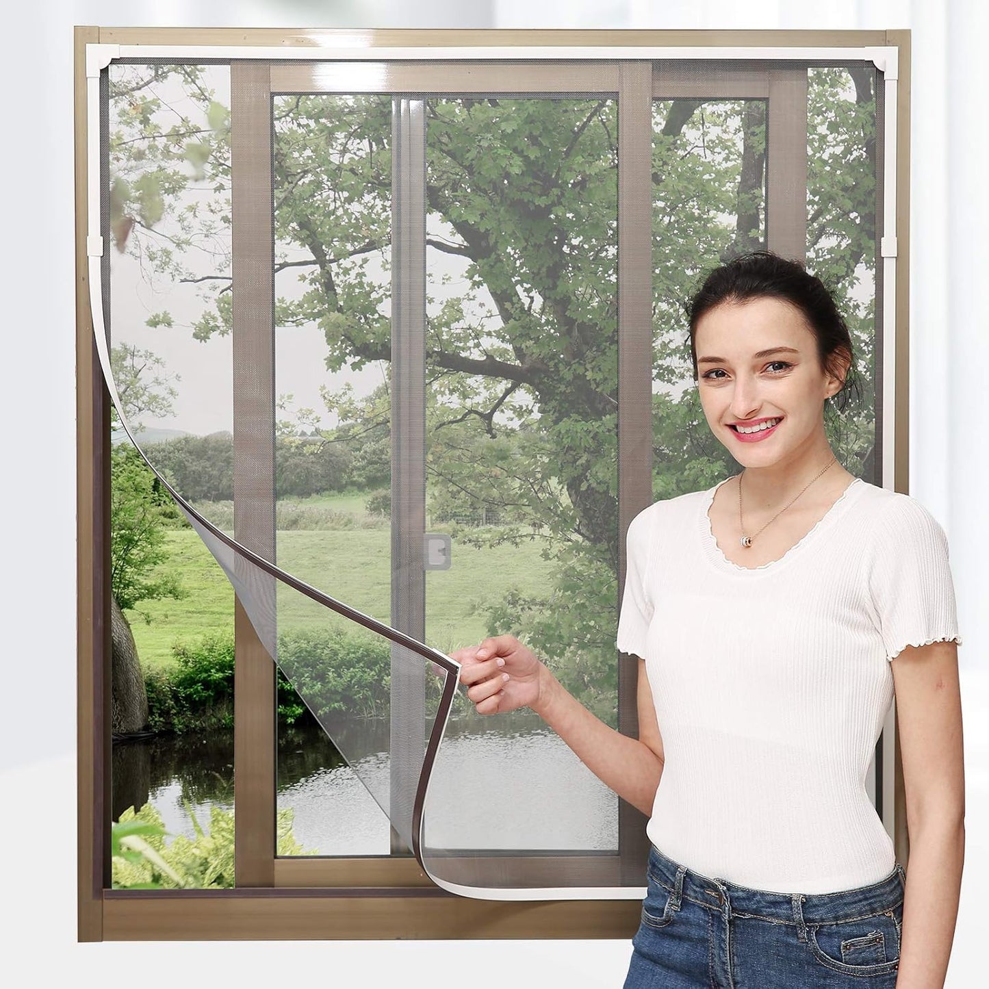 NeatiEase Adjustable Magnetic Window Screen for Easy Bug Protection