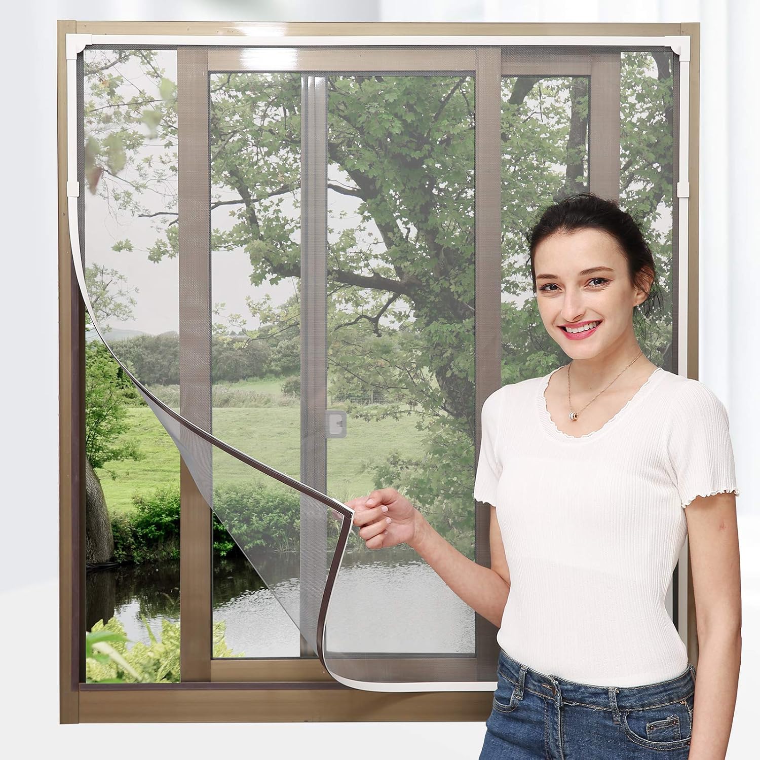 NeatiEase Adjustable Magnetic Window Screen for Easy Bug Protection
