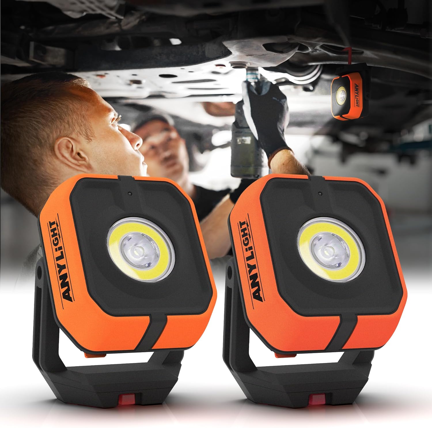 Magnetic Rechargeable Work Light with 4 Modes & 1200LM Power