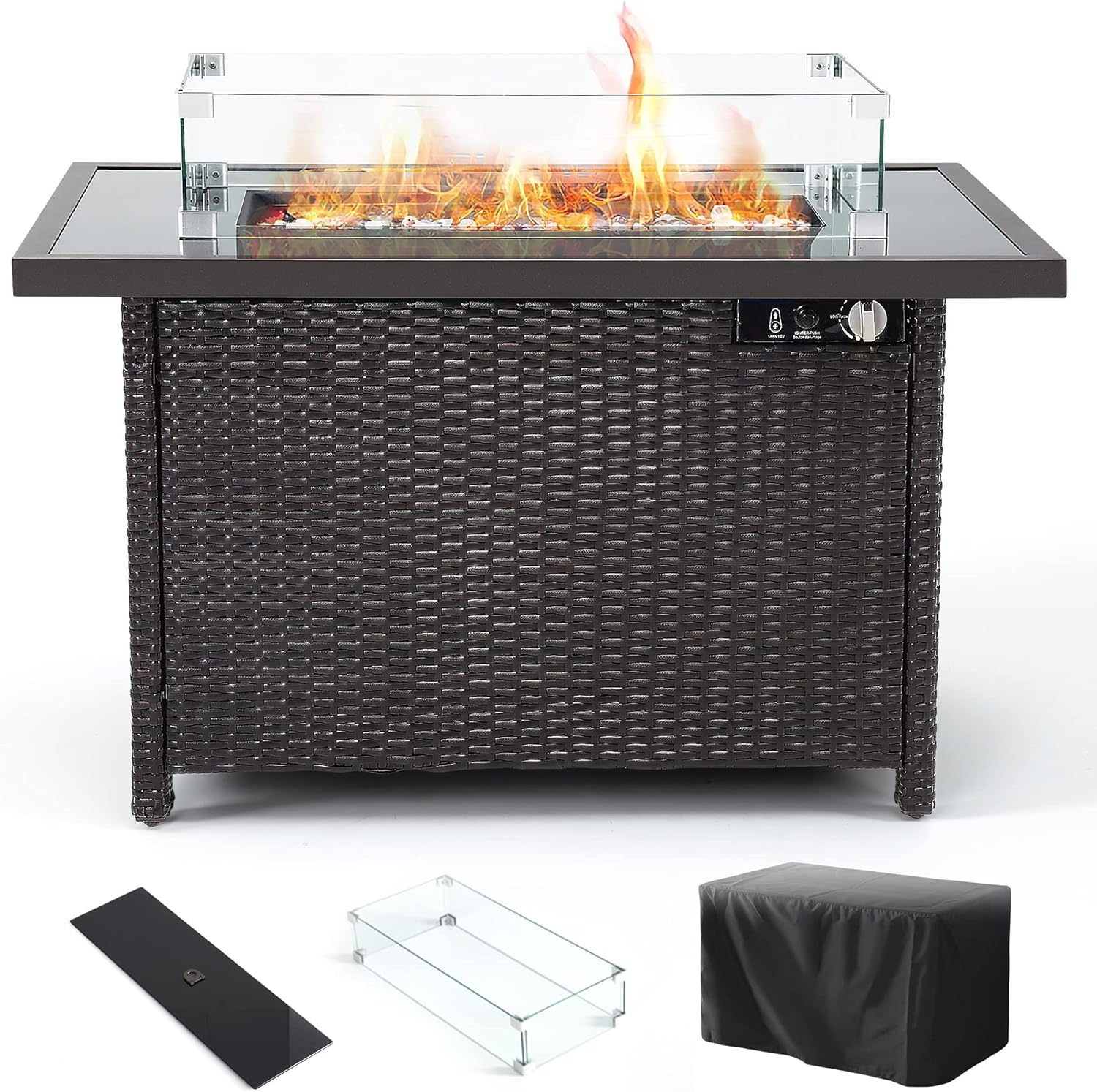 PAMAPIC 50,000 BTU Propane Fire Pit - Stylish & Functional