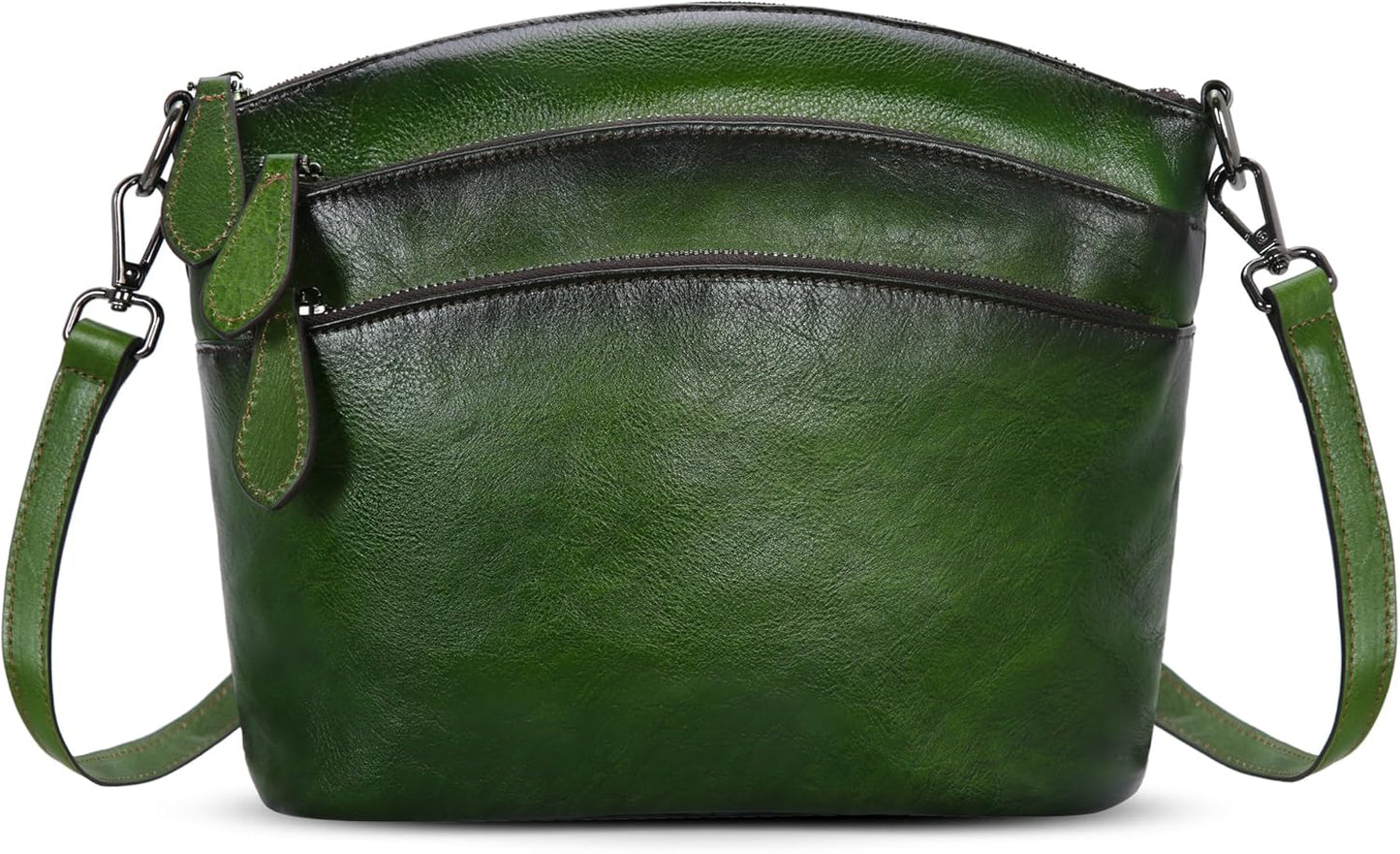 HESHE Crossbody Bags for Women Genuine Leather Multi-Pockets