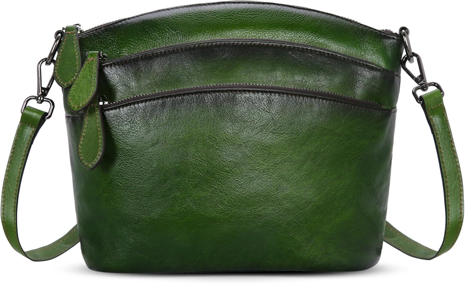HESHE Crossbody Bags for Women Genuine Leather Multi-Pockets