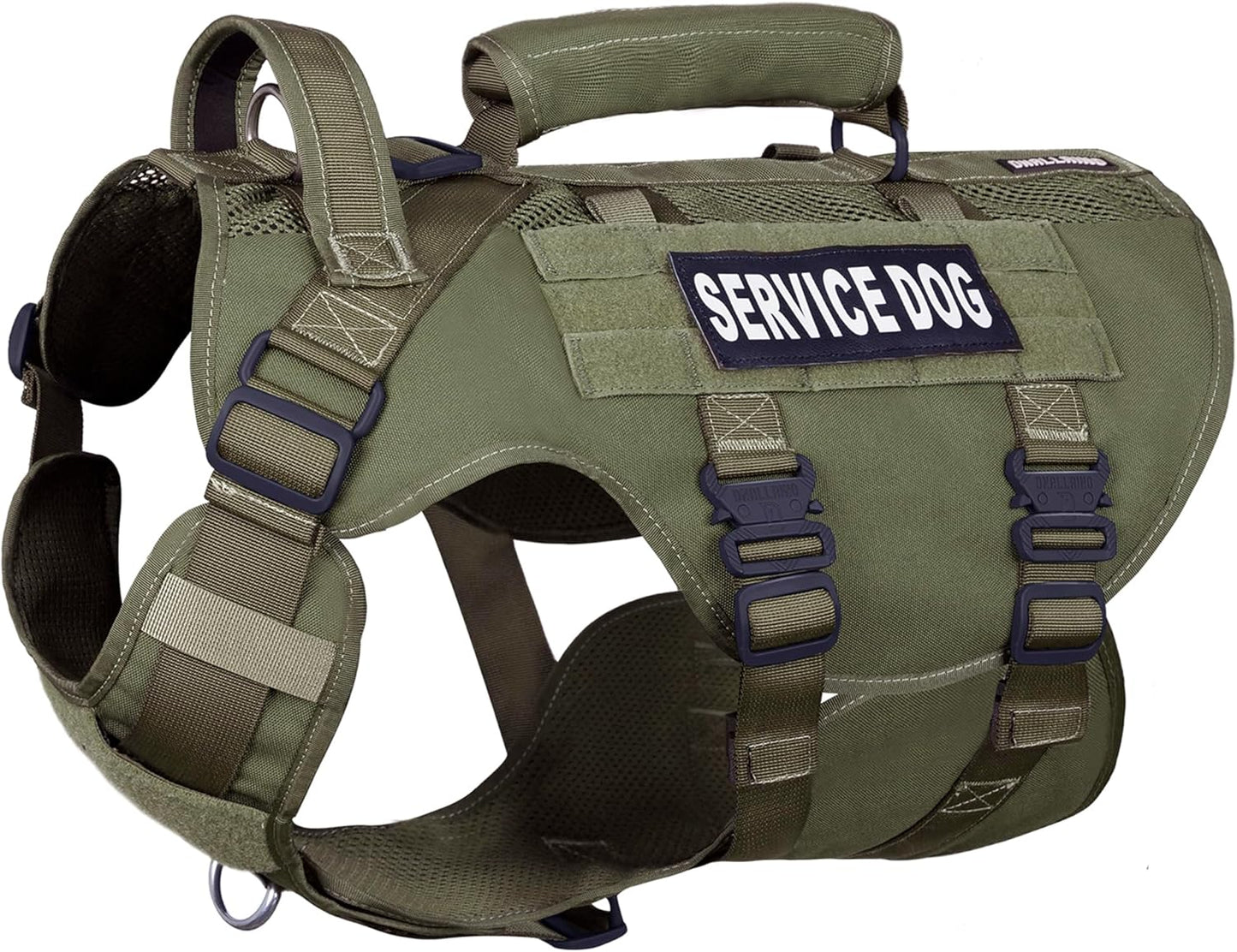 Service Dog Vest for Large Dogs - Military Mesh Breathable Harness