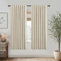 KOUFALL Light Tan Linen Blackout Curtains 52x78 in - Full Room