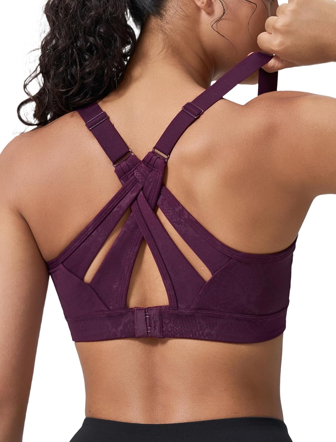 Yvette Sports Bra High Impact Adjustable Criss Cross Back Support