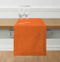 Cotton Linen Pumpkin Table Runner 14 x 120 in - Handcrafted Fall Linen