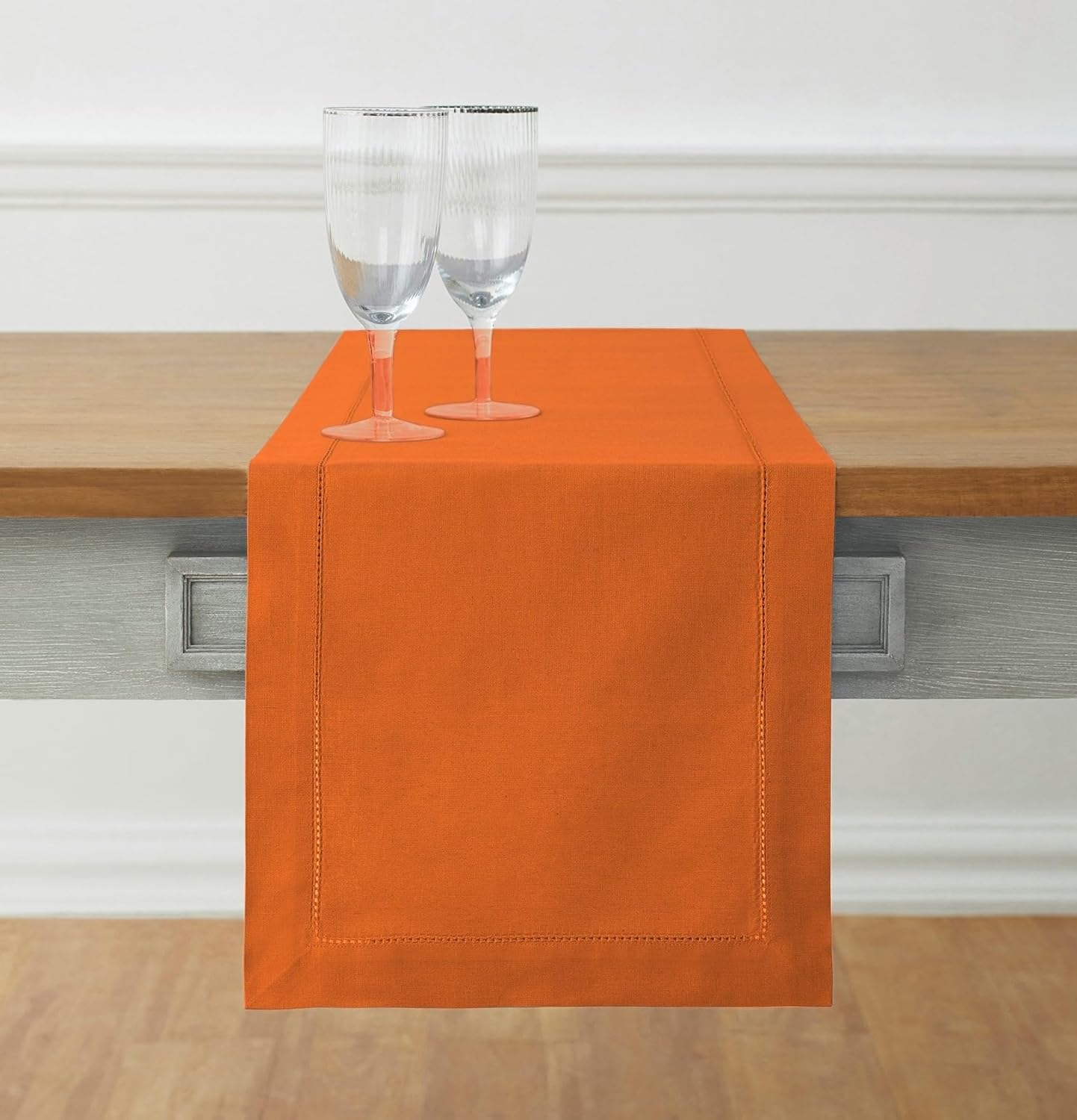 Cotton Linen Pumpkin Table Runner for Fall and Thanksgiving Decor