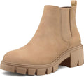 Women's Platform Chelsea Boots with 2in Heel - Chunky Lug Sole