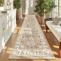 LOKHOM Washable Runner Rug: Vintage Boho Floral Design