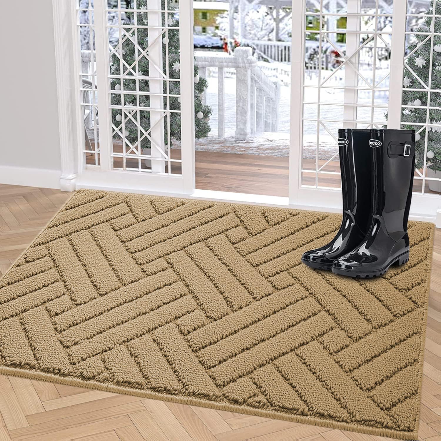 Indoor Doormat with Non-Slip Rubber Backing for Entryways