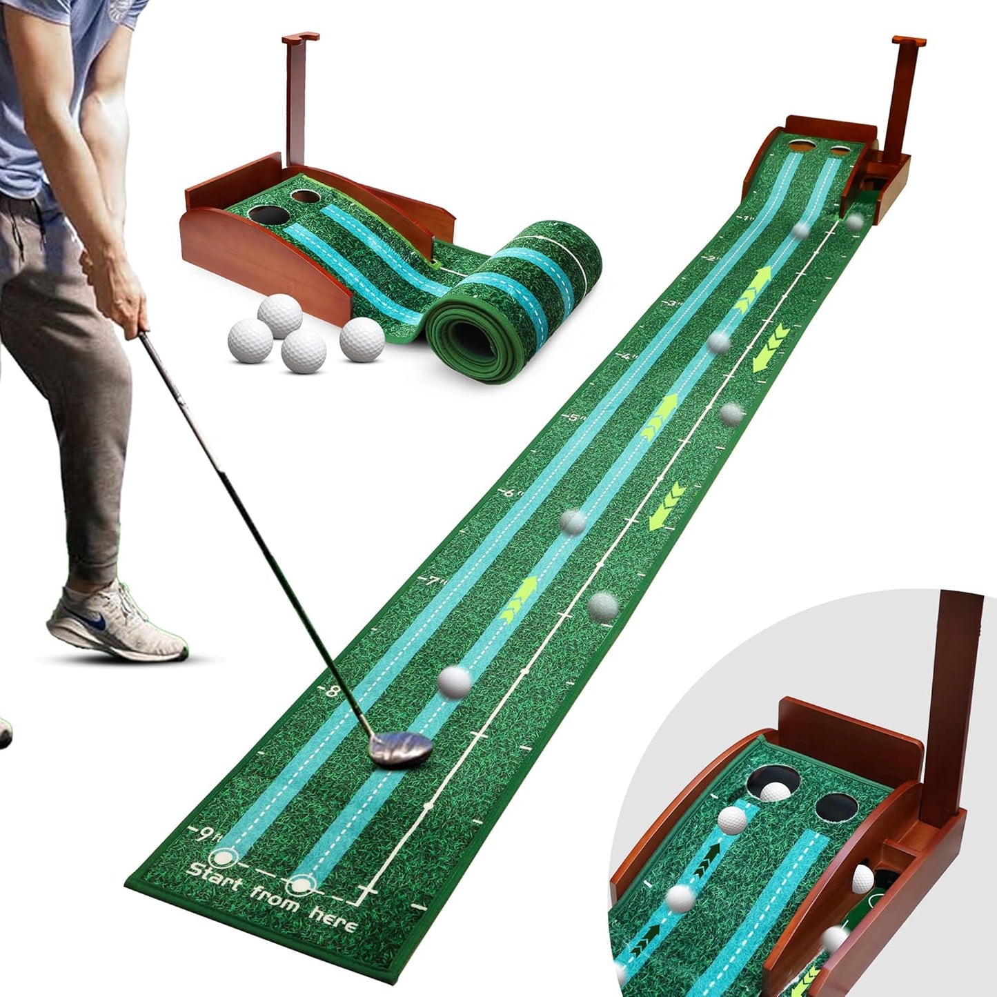 Motorized Ball Return Putting Green - Perfect for Golf Lovers!