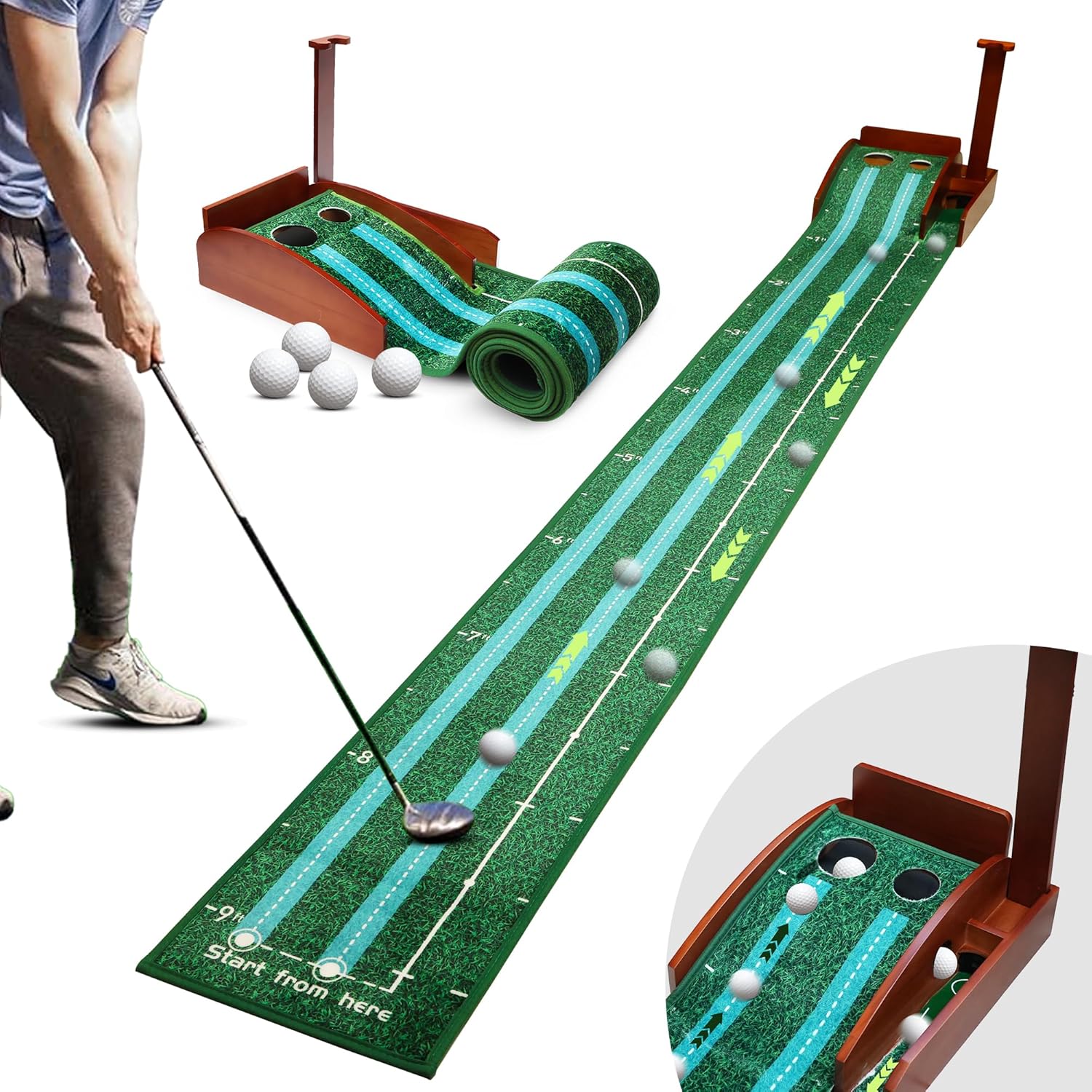 Motorized Ball Return Putting Green - Perfect for Golf Lovers!