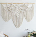 Macrame Wall Hanging Large 43in x 32in - Boho Wall Decor Beige Fringe