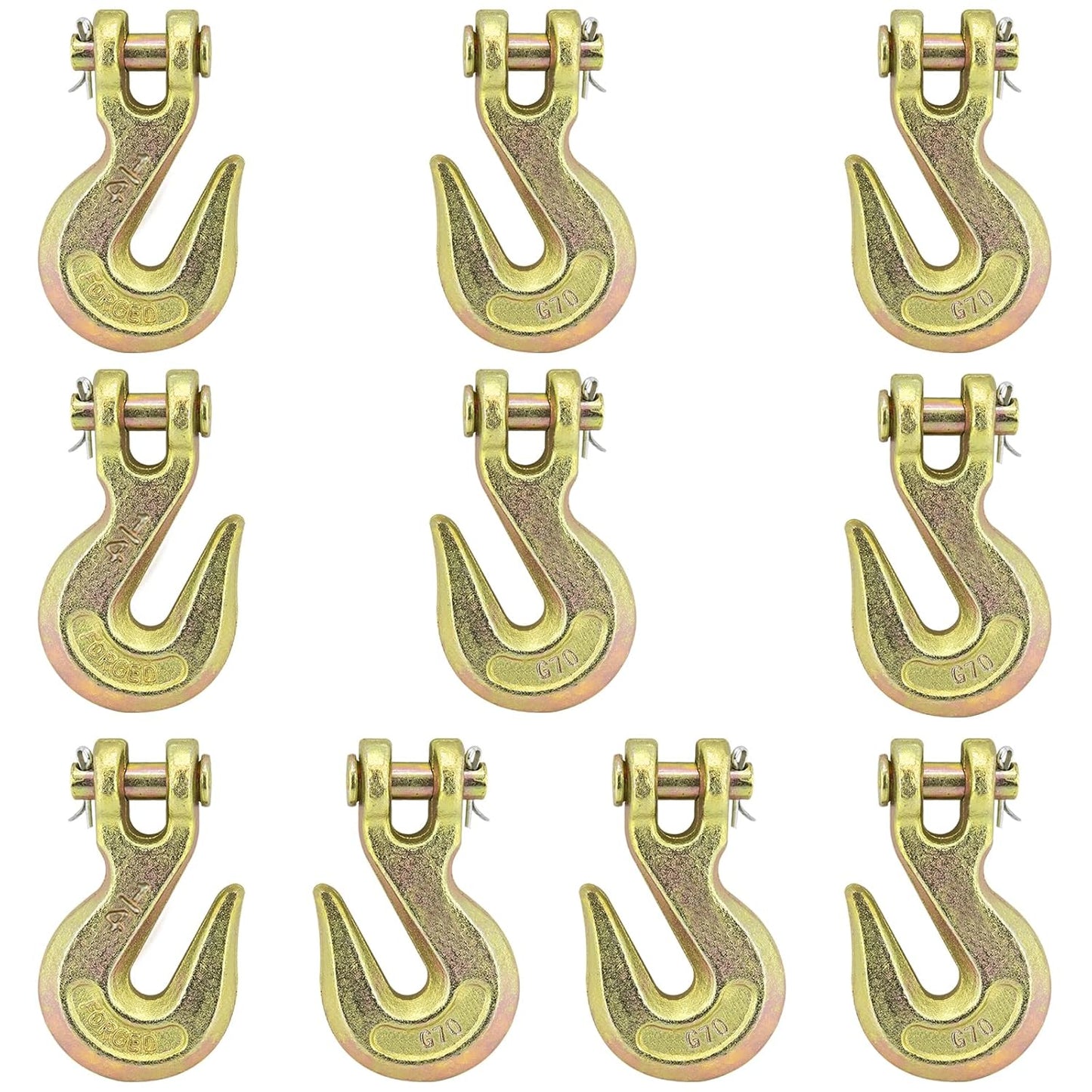 10PCS Forged G70 Clevis Grab Hooks for Heavy Duty Towing