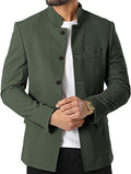 Mens Casual Suit Blazer Jackets Stand Mandarin Collar Lightweight 2%