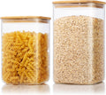 Extra Large Square Glass Pantry Jars 168oz & 84oz - 2 Pack Airtight
