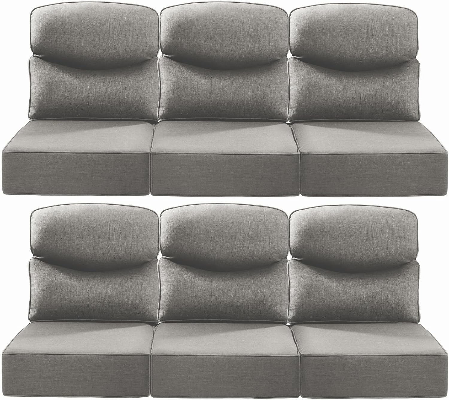 Luxury 6-Inch Smile Patio Cushions for Outdoor Furniture Set