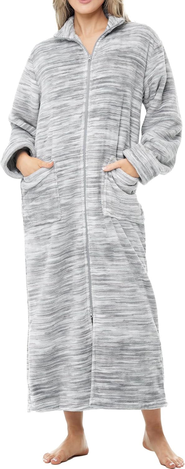 Plush Zipper Robes for Plus Size Women by Alexander Del Rossa