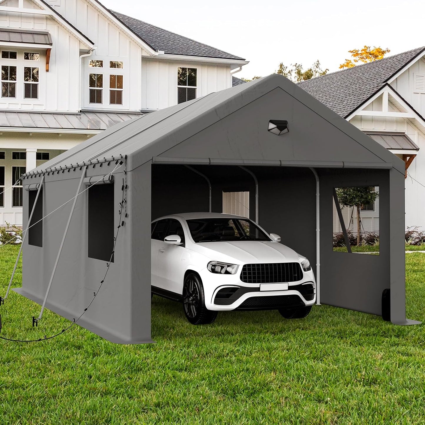 12x20 Heavy Duty Carport Canopy Garage with Roll Up Doors