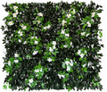 Expandable Faux Ivy Fence Privacy Screen with White Flowers