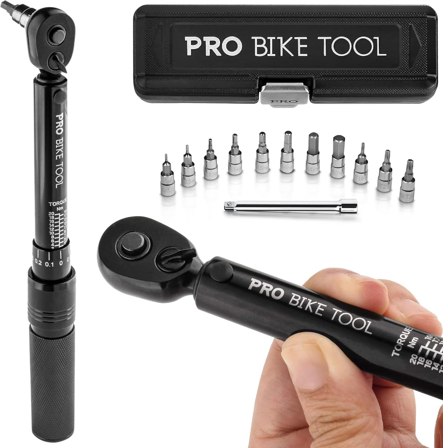 PRO BIKE TOOL Click Bicycle Torque Wrench Set for Precision