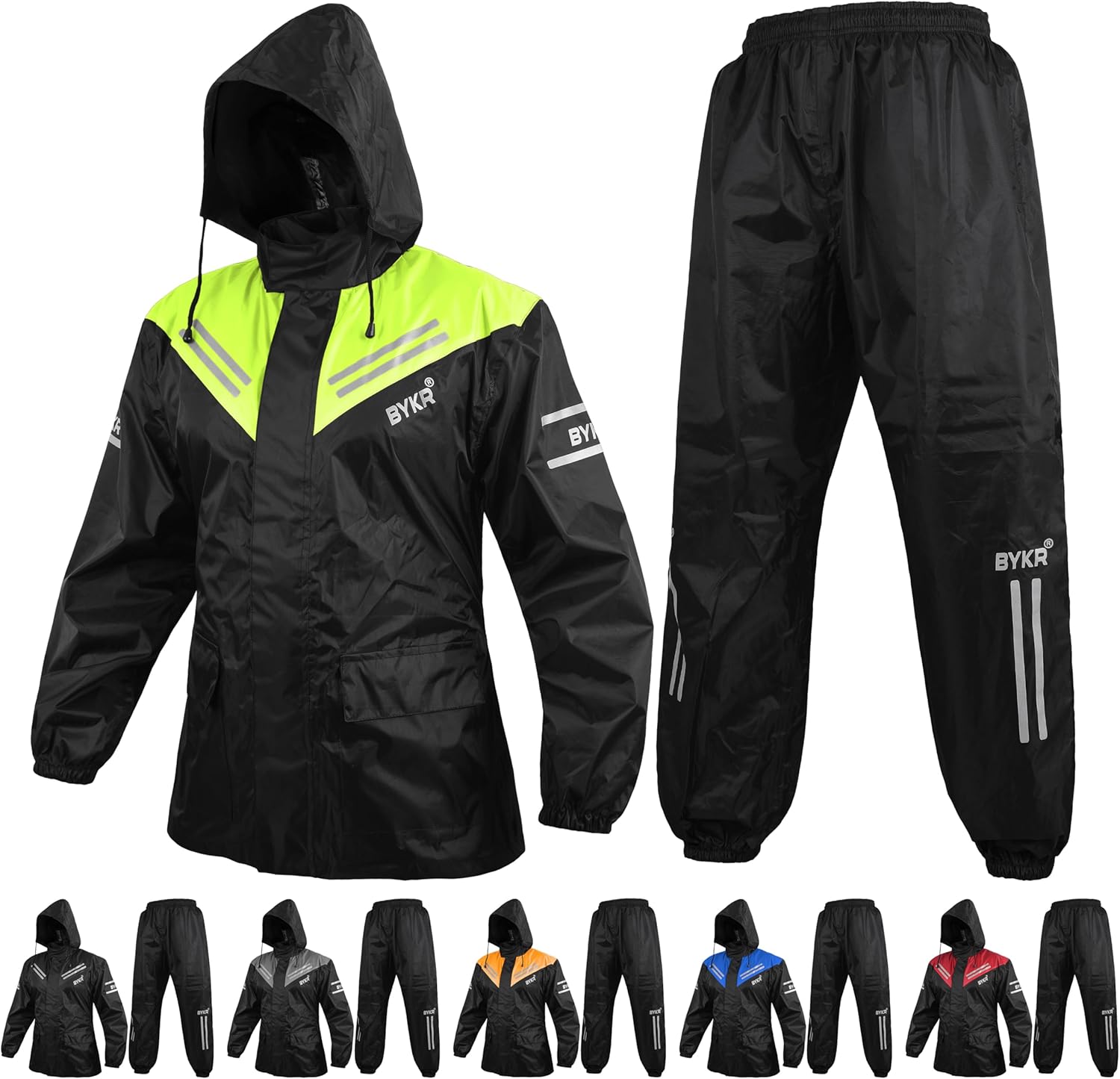 BYKR Waterproof Motorcycle Rain Suits for Men & Women Cycling