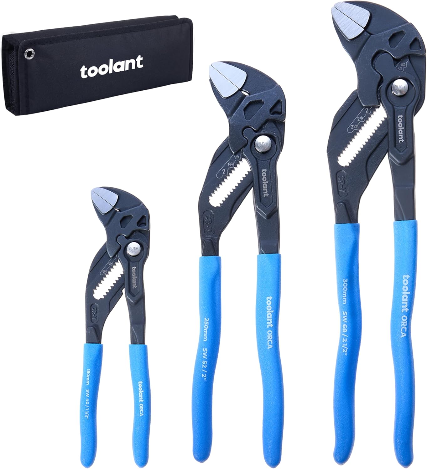 toolant 7/10/12-INCH Plier Wrench Set for All Types of Nuts