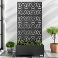 72in Metal Raised Garden Bed with Trellis and Wheels - Black