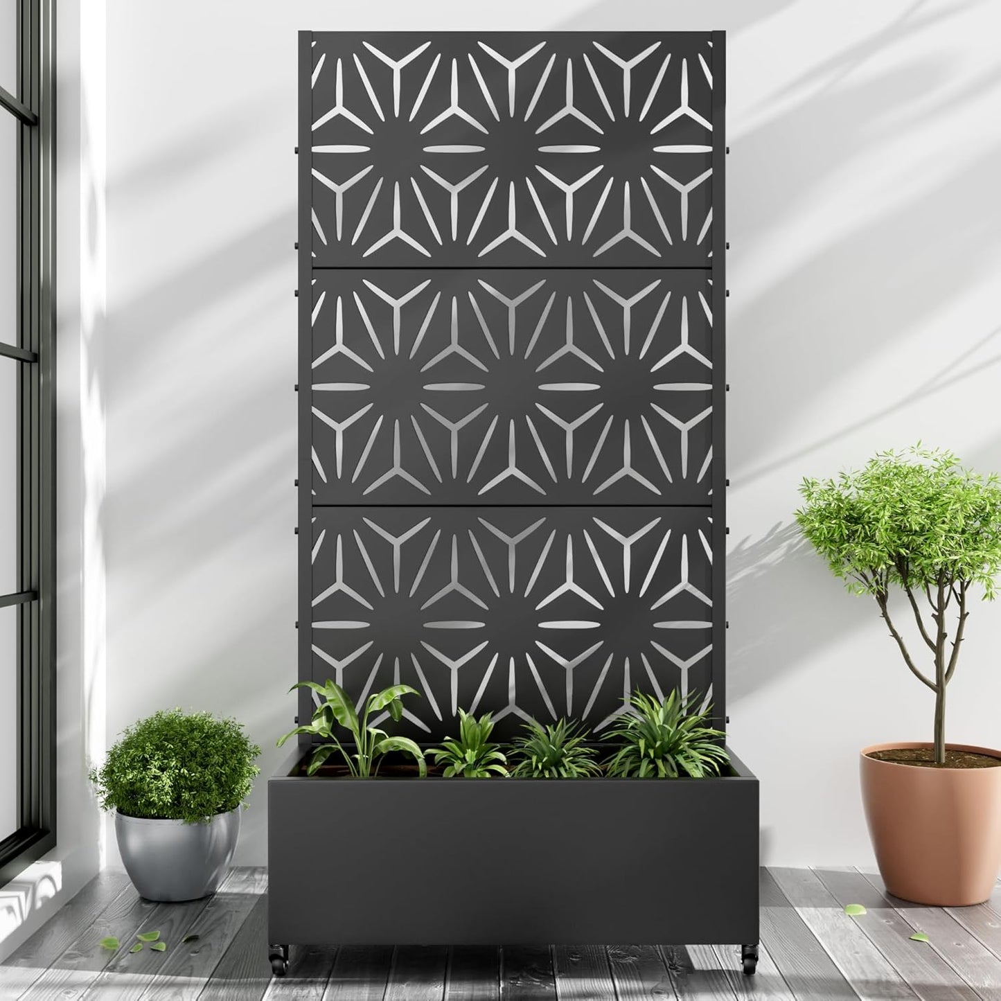 Casaphoria Metal Raised Garden Bed with Trellis for Climbing Plants