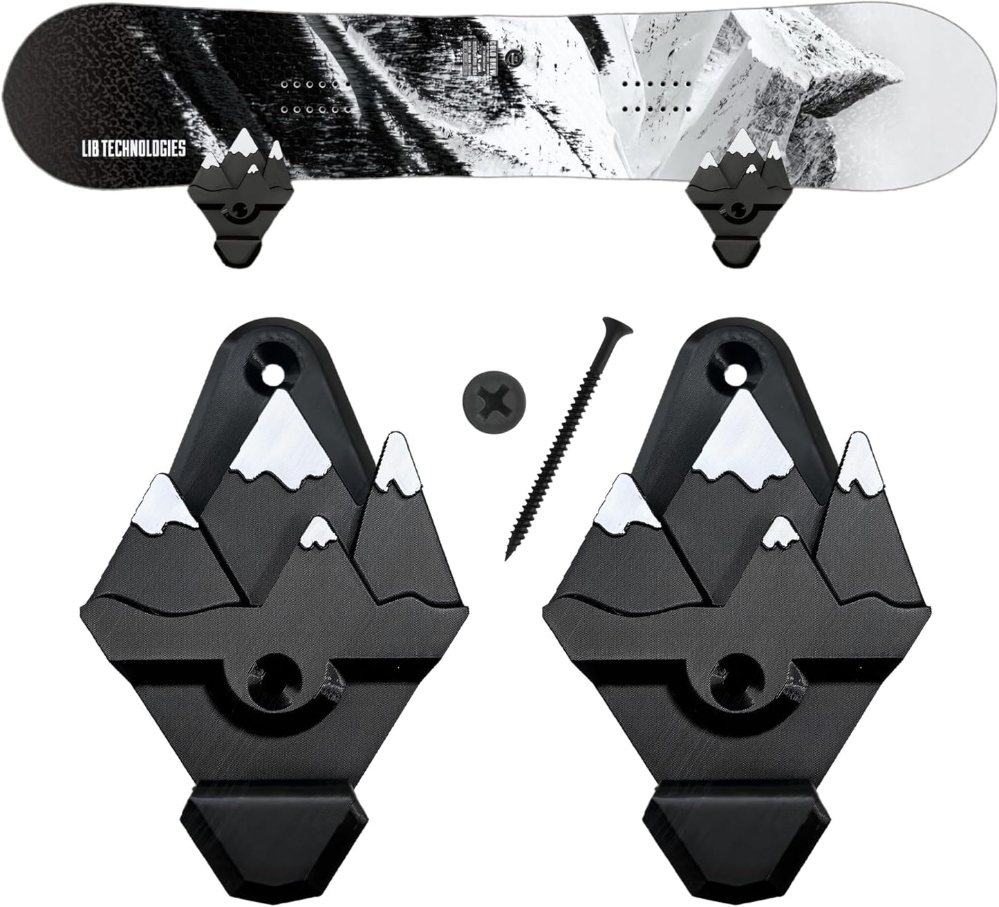 Space-Saving Snowboard Rack: 3D Printed Wall Art