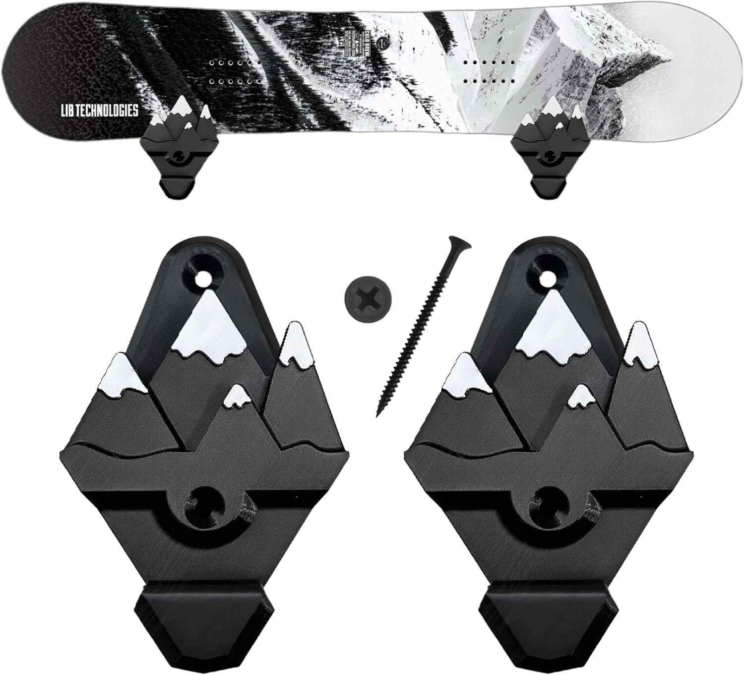 Space-Saving Snowboard Rack: 3D Printed Wall Art