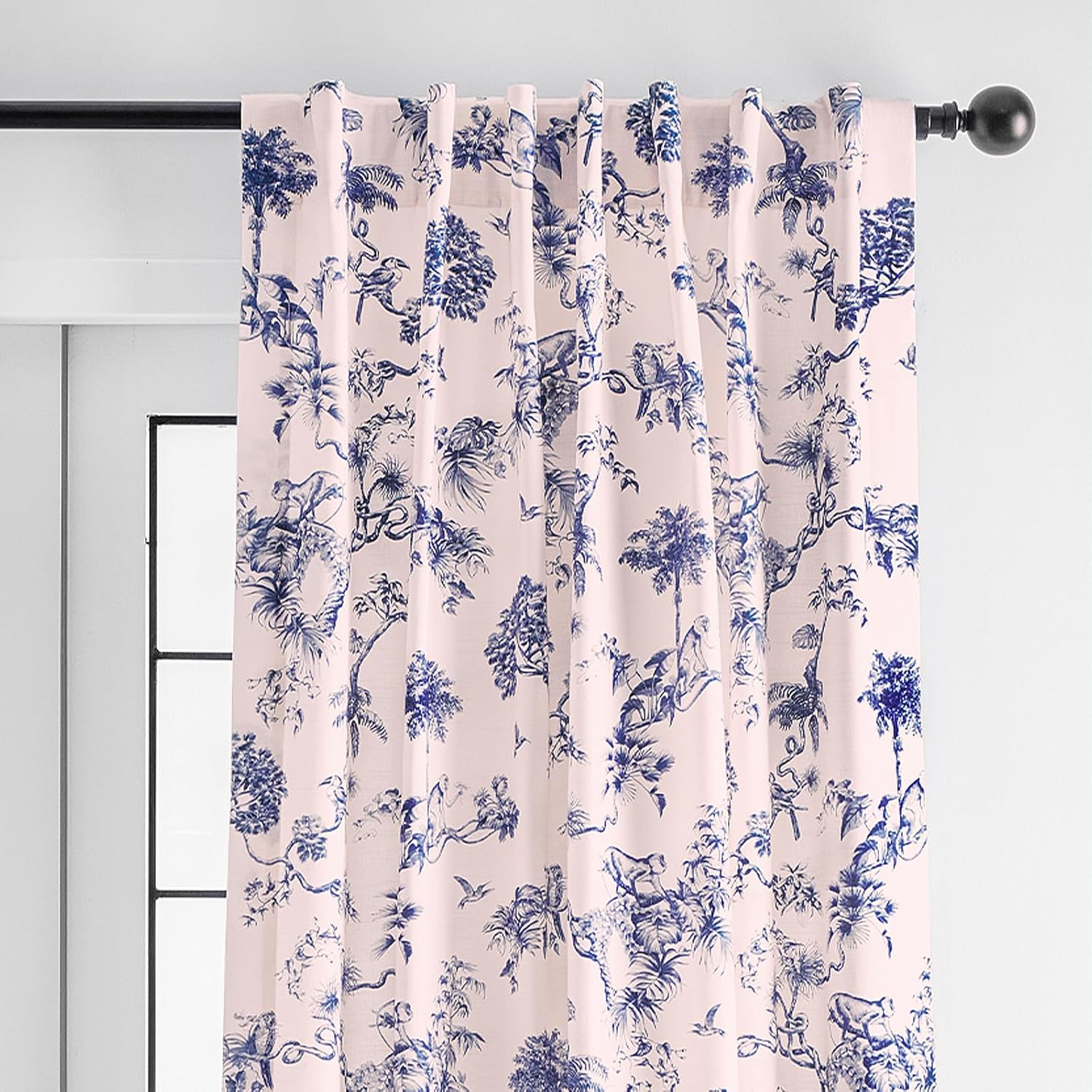Elegant 100% Cotton Light Filtering Toile Curtains for Home