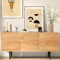Mid Century Modern TV Stand, Poplar Wood, Boho Design
